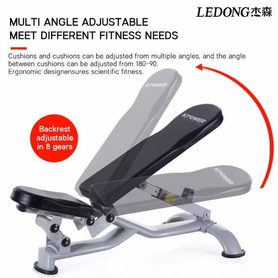 Panca fitness regolabile con maniglia, panca pesi in acciaio Q235 per allenamento della forza, attrezzatura multi fitness domestica