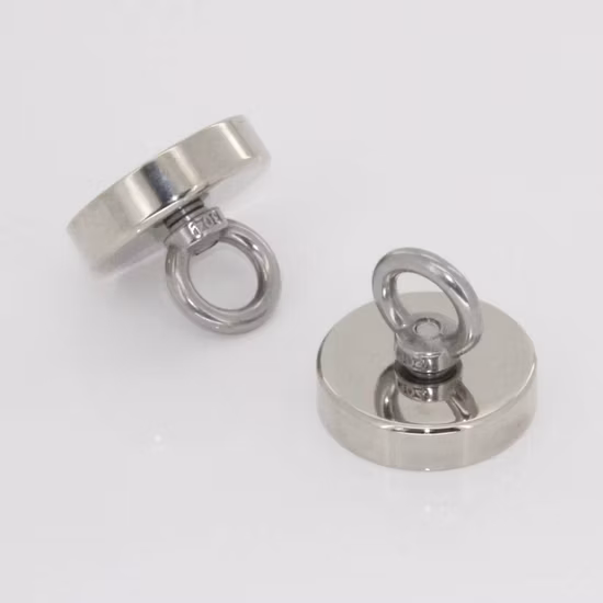 Magnete da pesca rotondo super potente N52 da 500 libbre all'ingrosso della fabbrica Magnete magnetico permanente per vaso da pesca