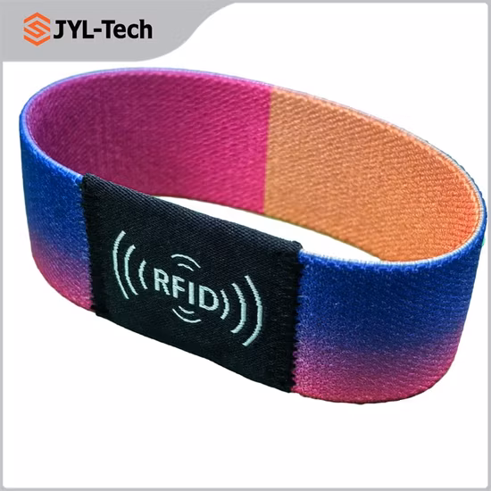 Personalizza braccialetti in tessuto elastico, braccialetti NFC riutilizzabili, braccialetti RFID in tessuto elastico